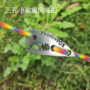 FervorFOX Hebilla de Acero Inoxidable con Diseño de Tiburón Pequeño para Cuerdas, con Tres Orificios, Nudo Rápido, Ajustable, para Cuerdas de Sujeción, Equipo de Camping al Aire Libre - Product Image 5