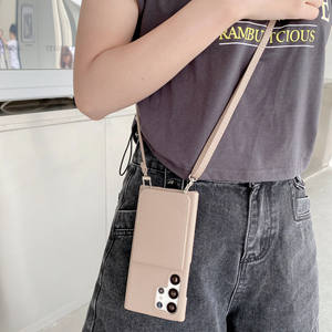 Funda de teléfono de cuero Pu con tarjetero y correa cruzada-Funda protectora elegante para <span class=keywords><strong>Samsung</strong></span> S22 S23 S24 S25 ultra Plus - Product Image 5