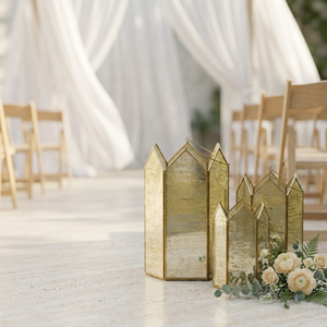 Portavelas de Cristal Mercurizado con Marco de Metal de Latón, Forma Personalizada, para Decoración de Bodas, Venta al Por Mayor - Product Image 4