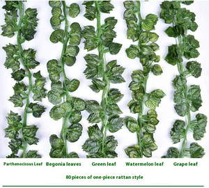 MCG extérieur maison jardin artificiel plastique soie vert feuille rotin vignes tenture murale fleur herbe olivier palmier plante d'intérieur - Product Image 1