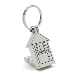 Porte-clés à mémoire 4/8/16/32/64/128GB Porte-clés à clé USB Porte-clés promotionnel Porte-clés maison Porte-clés USB en alliage de zinc métallique - Product Image 1