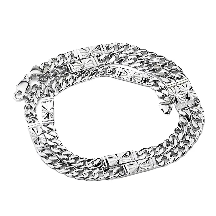 925 Sterling Silver Men's Chain Necklace Men Heavy Chain Thick Silver Chain Mens Necklace