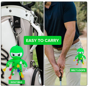 Accesorios de Golf Green Nin/Ja de Último Diseño, Soporte Portátil para Tees de Golf de Goma con Llavero - Product Image 4