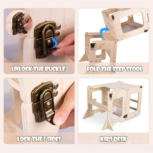 OEM ODM Lernturm enfant en bois pliable aide de cuisine outil étape pliable enfant en bas âge <span class=keywords><strong>tour</strong></span> <span class=keywords><strong>d</strong></span>'apprentissage <span class=keywords><strong>Montessori</strong></span> pour tout-petit - Product Image 6
