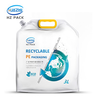 Pochette Doypack en Plastique Personnalisée Anti-Fuite Recyclable avec Bec Verseur et Poignée pour Emballage de Boissons, Jus et Détergents Liquides