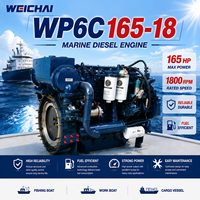 Moteur diesel marin Weichai WP6C165-18, 165 CV, 1800 tr/min, 6 cylindres, turbocompressé, refroidi par eau, pour bateau de pêche