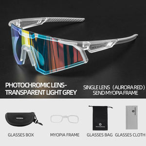 <span class=keywords><strong>Gafas</strong></span> de <span class=keywords><strong>Ciclismo</strong></span> <span class=keywords><strong>ROCKBROS</strong></span>, Marco Blanco, Cristal Transparente, Deportivas para Exteriores, Fotocromáticas, Polarizadas, Protección UV400, Personalizadas - Product Image 2