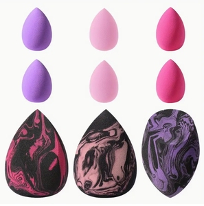 Bán buôn siêu mềm Vegan đá cẩm thạch vẻ đẹp trứng không <span class=keywords><strong>Latex</strong></span> trộn miếng bọt biển - Product Image 5