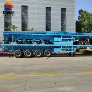 Reboque de caminhão de alta qualidade para transporte de carga pesada, contêiner de 40 pés, semi-reboque de três eixos, cama plana para venda, feito na China