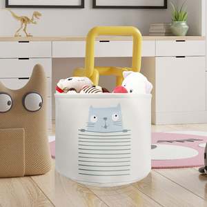 Vente chaude Forme ronde Logo personnalisé Grand panier de rangement de jouets en feutre - Product Image 5