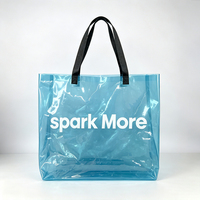 Sac fourre-tout réutilisable en PVC transparent avec poignée, sac en plastique transparent, taille personnalisée, logo, sac de shopping pour la vente au détail, les mariages et les cadeaux