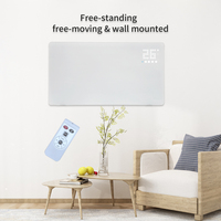 Télécommande WIFI 1000w/1500w/2000w support ou mur verre maison heizstrahler convecteur infrarouge électrique panneau de verre noir chauffage