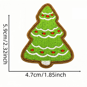 Parches Bordados Termoadhesivos de Hombre de Jengibre Navideño, Apliques Personalizados de Casa, Árbol y Calcetín de Navidad para Decoración de Ropa y Mochilas - Product Image 2