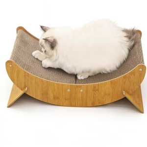 Hot-selling Cat Scratching Board Curved Moon Rocking Cat <b>Bed</b> High-quality <b>Low</b>-price Paper Cat Scratcher - Product Image 2