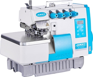 JUKKY Internatioanl 747DC Industrial Direct Drive Flat-<b>Bed</b> Overlock Sewing Machine Motor High-Speed <b>4</b> Thread New Computerized - Product Image 2
