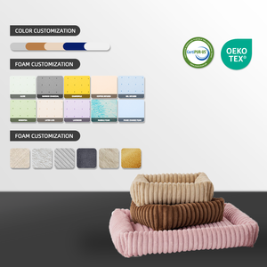 เตียงแมวสัตว์เลี้ยงโฟมเมมโมรีโฟมผ้าลูกฟูกสำหรับสุนัขกัดถอดออกได้กันน้ำกันลื่น - Product Image 5