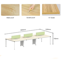 Bureau de travail 4 places QE-49, nouveau style, finition peinture poudrée, écologique, vente en gros, fabricant de Guangzhou