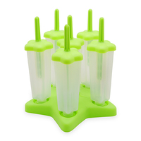 Cyubhd — plateau à glace facile à enlever, 6 pièces, moule à glace en plastique, en forme d'étoile, avec bâtons