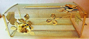 Élégant porte-papier de soie doré en métal en maille de fer parfait pour les ustensiles de cuisine et la décoration de restaurant et les organisations élégantes - Product Image 2