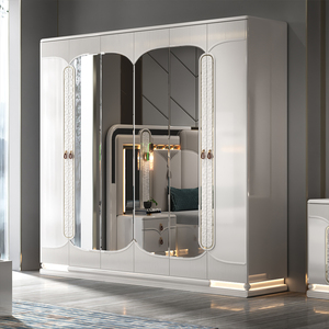 Set <span class=keywords><strong>Completo</strong></span> di Arredamento per Camera da Letto di Lusso Reale King Size, Letto Matrimoniale, Mobile Contenitore, Telaio in Legno con LED, Moderno - Product Image 3