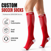 Chaussettes de football professionnelles à compression, antidérapantes, à tube long, respirantes, haute performance, pour le sport