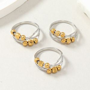 No Fade Stainless Steel Anxiety <b>Ring</b> for Women Multi Layers Open Adjustable <b>Spinner</b> Fidget Beads <b>Rings</b> for Anxiety Worry <b>Ring</b> - Product Image 2