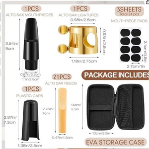 El paquete mayorista de accesorios completos para saxofón incluye cubiertas para boquillas, tapas para campanas, almohadillas para cañas y abrazaderas, y una bolsa. - Product Image 4