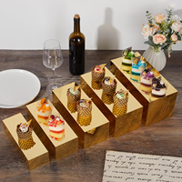 Gaojian Rectangulaire Or Acrylique Présentoir Buffet Rehausseurs Tables de Dessert pour Traiteur Fêtes Mariages Hôtels et Restaurants