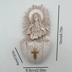 Caja de Llaves Navideña KOMI con Diseño de Jesús y María, Artesanía de Resina, Escultura de María, Decoración del Hogar, Arte Religioso para Colgar en la Pared, Regalo Artesanal - Product Image 5