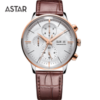 Custom your design dome-Reloj de cuero de grano completo transparente, cronógrafo mecánico automático, de acero inoxidable, 316l