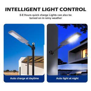 Lampe d'éclairage extérieure à économie d'énergie en aluminium gris foncé 100W 200W, longue durée de vie de la batterie, projecteur solaire pour éclairage public - Product Image 3