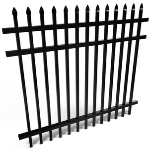Black Galvanized Steel Security Fence Panel Wrought <b>Iron</b> Outdoor Garden Yard Fence Customizable - Product Image 2