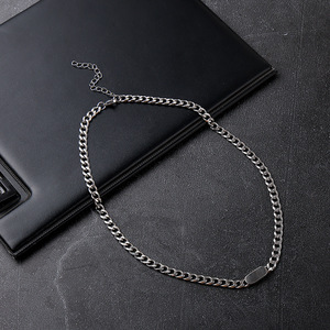 Venta al por mayor de moda collar de acero inoxidable Retro todo-fósforo titanio acero clavícula cadena hombres mujeres colgante - Product Image 6