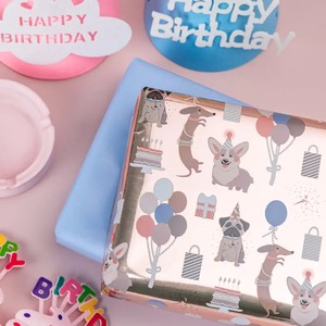 Custom Eco-Friendly Metallized Gift <b>Wrapping</b> <b>Paper</b> Roll Single Sided Coated Recyclable Cartoon Animals Party Elements for Craft - Product Image 3