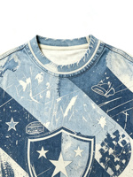 T-shirt en coton 100% de haute qualité OEM, taille plus, impression numérique personnalisée, logo, 270 g/m², t-shirt uni à col rond pour homme, t-shirt personnalisé