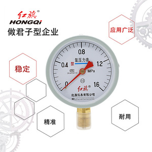 Manómetro de Oxígeno Hongqi YO-100, 100 mm, Analógico, Conexión M20*1.5, Nivel de Precisión 1.6, para Tuberías de Gas - Product Image 1