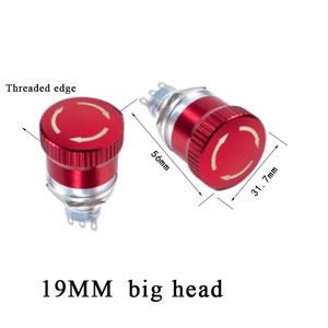 16MM/19MM/22MM Waterproof <strong>Emergency</strong> Stop <strong>Button</strong> Switch Stainless Steel Momentary/Self-Locking Red <strong>Push</strong> <strong>Button</strong> Switch - Product Image 3
