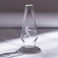 Trophée en cristal K9 gravé au laser 3D personnalisé, forme de goutte d'eau, récompense en cristal vierge, tailles S/M/L, prix de compétition sportive, cadeau