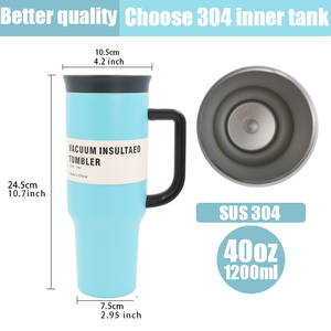 Mới 2 trong 1 rơm uống 40 oz ly ngoài trời phiêu lưu cá nhân logo rò rỉ bằng chứng nắp kim loại 40 oz Cốc Cốc có tay cầm - Product Image 6