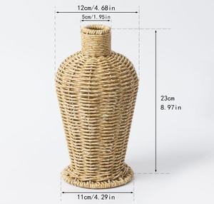 <span class=keywords><strong>Vase</strong></span> à fleurs en <span class=keywords><strong>rotin</strong></span> plastique tressé à la main, support floral décoratif de table <span class=keywords><strong>pour</strong></span> fleurs séchées et artificielles, décoration <span class=keywords><strong>pour</strong></span> la maison, les mariages et les fêtes - Product Image 5