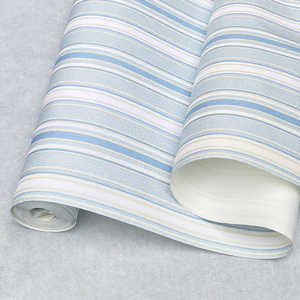 Papel tapiz de rayas mediterráneas para dormitorios infantiles Papel tapiz de oso de peluche de animales de dibujos animados rosa no tejido para uso en hoteles Boy - Product Image 5