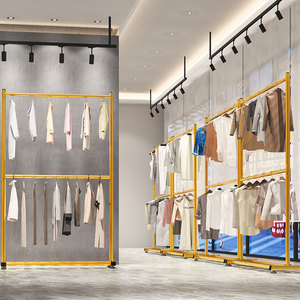 Double-layer clothes rack, floor-standing, for bedroom and home use, popular multi-layer clothes rack, simple two-layer storage - Product Image 3