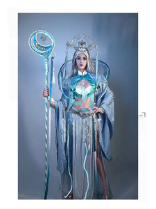 <span class=keywords><strong>Disfraz</strong></span> <span class=keywords><strong>de</strong></span> Danza Escénica con Estampado <span class=keywords><strong>de</strong></span> Serigrafía Estilo Chino que Brilla en la Oscuridad para <span class=keywords><strong>Mujer</strong></span>, Moon Goddess Gogo, 100% Seda - Product Image 5