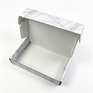 Boîte d'expédition en carton ondulé personnalisée en marbre pour lunettes, emballage pour lunettes optiques, lunettes de soleil, expédition e-commerce - Product Image 1
