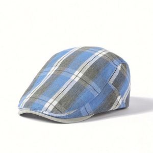 Gatsby Checkered Beret <b>Hat</b> <b>for</b> Women Breathable British Style Flat Top Ivy Cap <b>for</b> Casual & Outdoor Use <b>for</b> Summer - Product Image 4