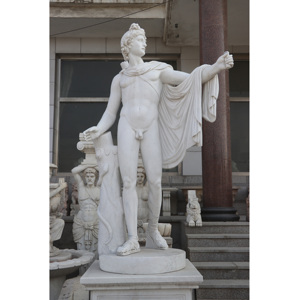 Décoration Extérieure Pierre Blanche Homme Marbre <span class=keywords><strong>Le</strong></span> Lanceur de Disque Statue Discobolus - Product Image 3