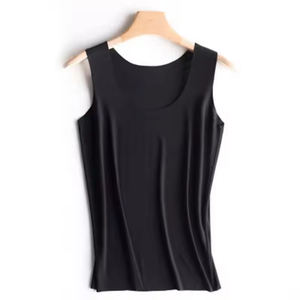 I-0339 Women Summer Ice <b>Silk</b> Seamless Vest Outside and Inside with a Slim All-fit <b>Sleeveless</b> Modal Slimming Suspenders - Product Image 3