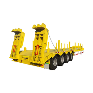Machine lourde transport hydraulique détachable col de cygne lowbed lowboy semi-<span class=keywords><strong>remorque</strong></span> surbaissée - Product Image 1
