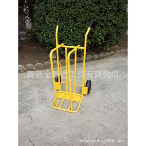 Chariot à bois en acier, chariot à outils manuel à 2 roues, jaune, revêtement poudré, durable, pour outils - Product Image 5