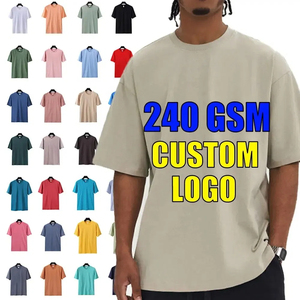 100% algodón ajuste suelto 160GSM-280GSM bordado impresión personalizada Logo hombros caídos camisetas en blanco de gran tamaño - Product Image 4